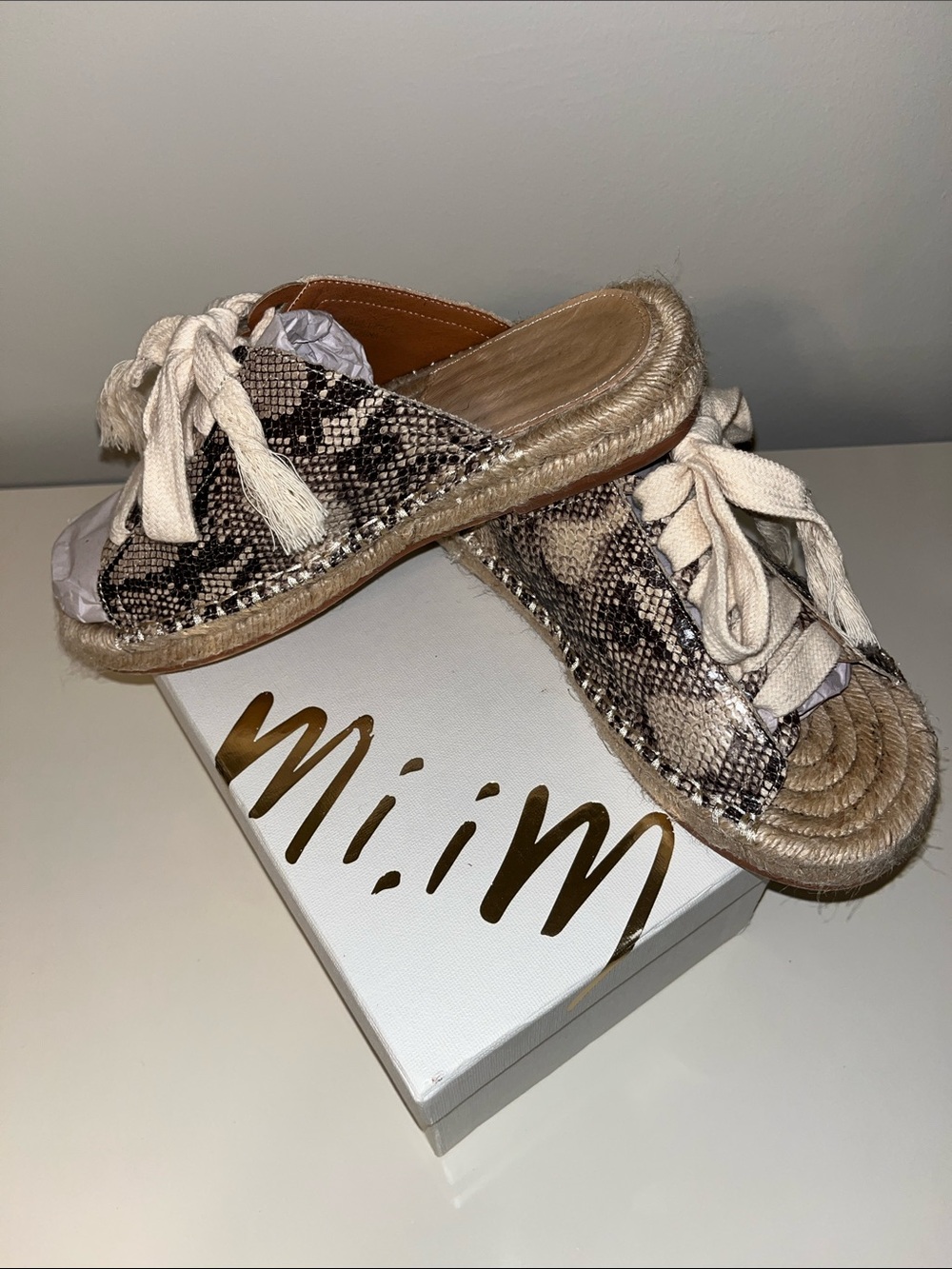 Mi.iM Animal Print Lace Up Sandals